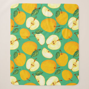 Gelber Apfel: Saftiges Aquarellmuster. Sherpadecke
