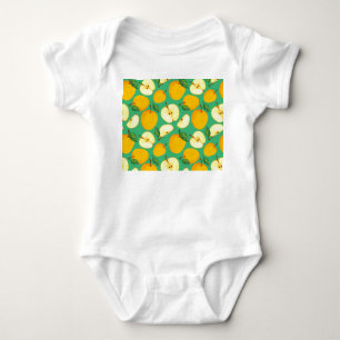 Gelber Apple: Juicy Watercolor Muster. Baby Strampler