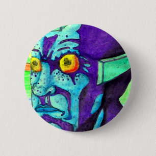Gelber Augen-Knopf Button