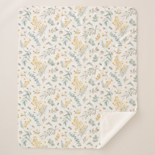 Gelber australischer Zweigeukalyptus verlässt Sherpadecke