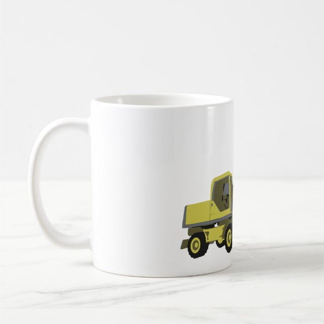 Gelber Bagger Bau Maschinen Kaffeetasse (Links)