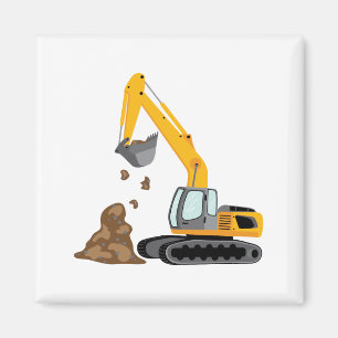 Gelber Bagger Magnet