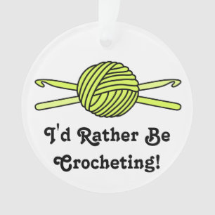 Gelber Ball der Garn-u. Häkelarbeit-Haken Ornament