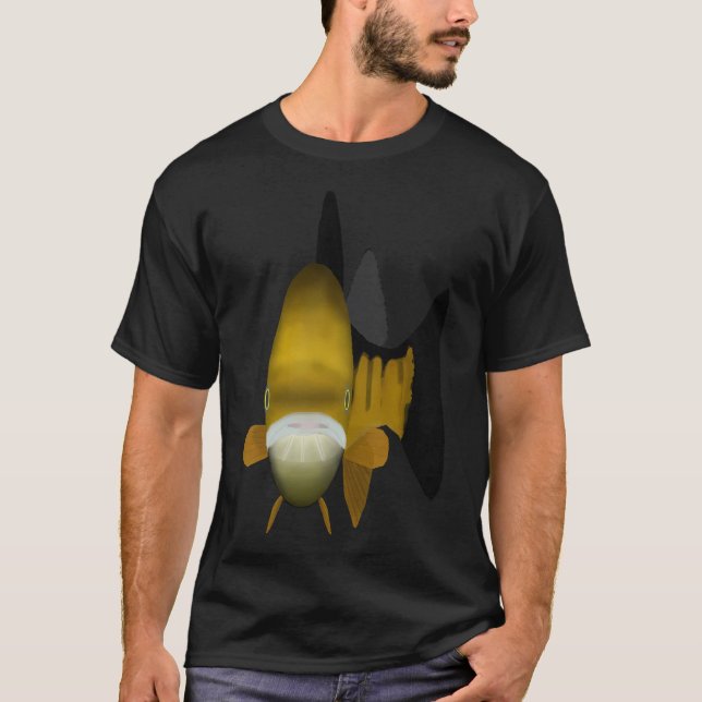 Gelber Barsch - Fischkopf T-Shirt (Vorderseite)