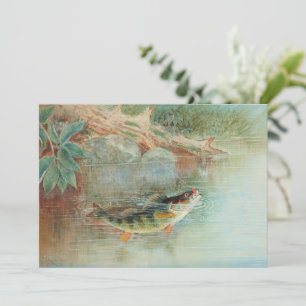 Gelber Barsch von S.A. Kilbourne, Vintage Fisch Einladung
