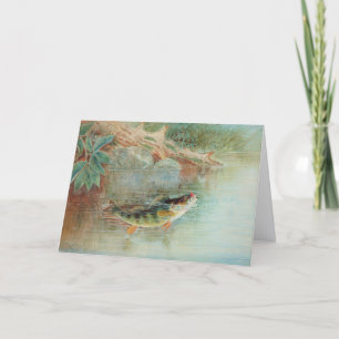 Gelber Barsch von S.A. Kilbourne, Vintage Fisch Karte