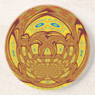 Gelber Baseballhandschuh: Ein Retro-Look Untersetzer