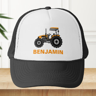Gelber Bauernhof Traktor Kinder Truckerkappe