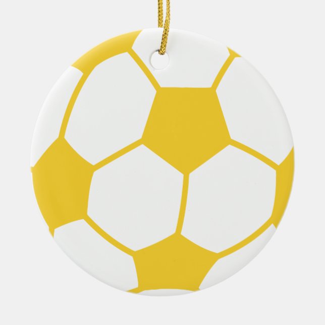 Gelber Bernsteinfussball Keramikornament (Vorne)