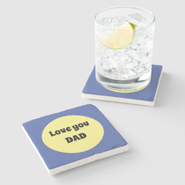 Gelber Big Dot Square Sticker Steinuntersetzer (Seitenansicht)