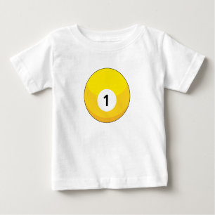 Gelber Billardball Nummer Eins Baby T-shirt