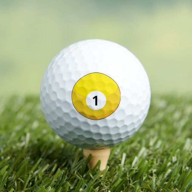 Gelber Billardball Nummer Eins Golfball (Insitu T-Shirt)