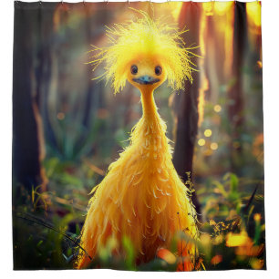 Gelber Bird Duschvorhang