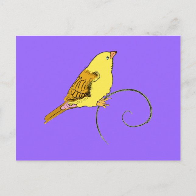 Gelber Bird Postkarte (Vorderseite)