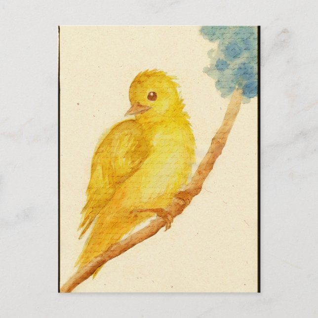 Gelber Bird Postkarte (Vorderseite)