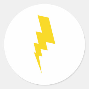 gelber Blitz Runder Aufkleber