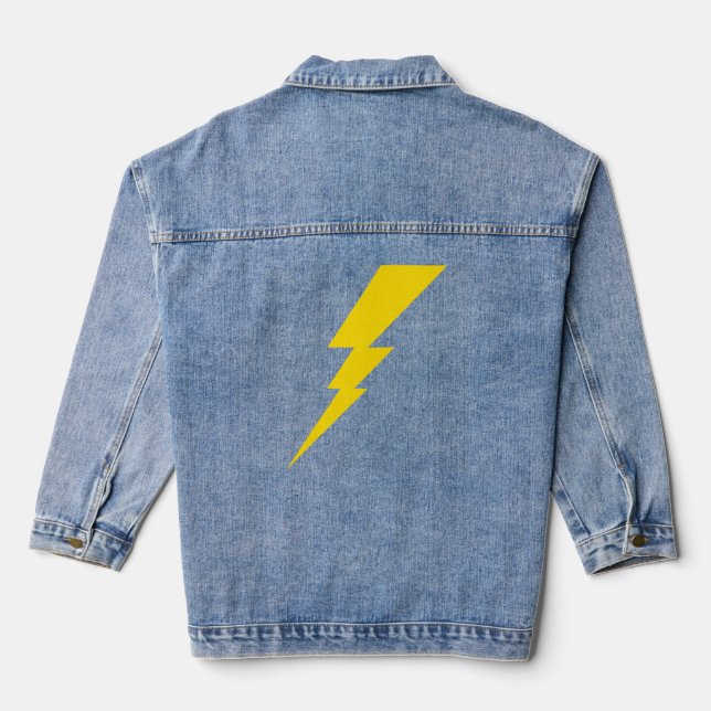 Gelber Blitzschlag Jeansjacke (Rückseite)