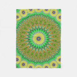 Gelber Blume Mandala Fleecedecke