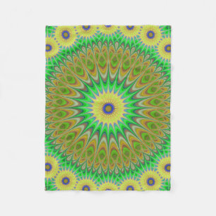 Gelber Blume Mandala Fleecedecke