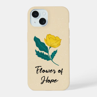 Gelber Blumen- & Grünblättermotiv-Handyhülle iPhone 15 Hülle