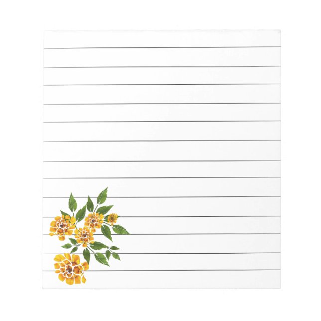 Gelber Blumen Notizblock (Vorderseite)