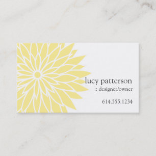 Gelber Blumen-Powerchic-stilvolle Geschäfts-Karten Visitenkarte