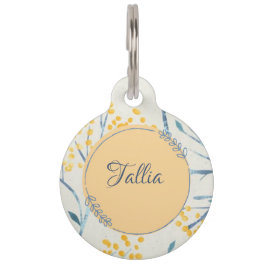 gelber Blumenhaustierumbau Haustiermarke