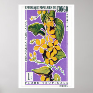 Gelber Blumenstrauß - Vintage-Kongo-Kunst - Porto Poster