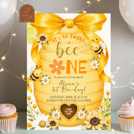 Gelber Bogen So süß zum BEE-Einsten Geburtstag Einladung