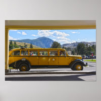 Gelber Bus, Yellowstone Nationalpark, Wyoming