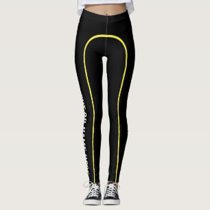 Gelber Button-Streifen kundengerechtes genanntes Leggings