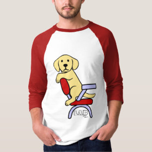 Gelber Cartoon Labrador-Studenten-3 T-Shirt