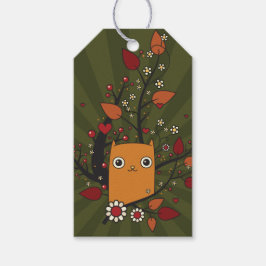 Gelber Cartoon Liebe Foliage Geschenkanhänger