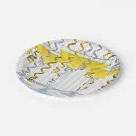 Gelber Cocktail und Band Pappteller