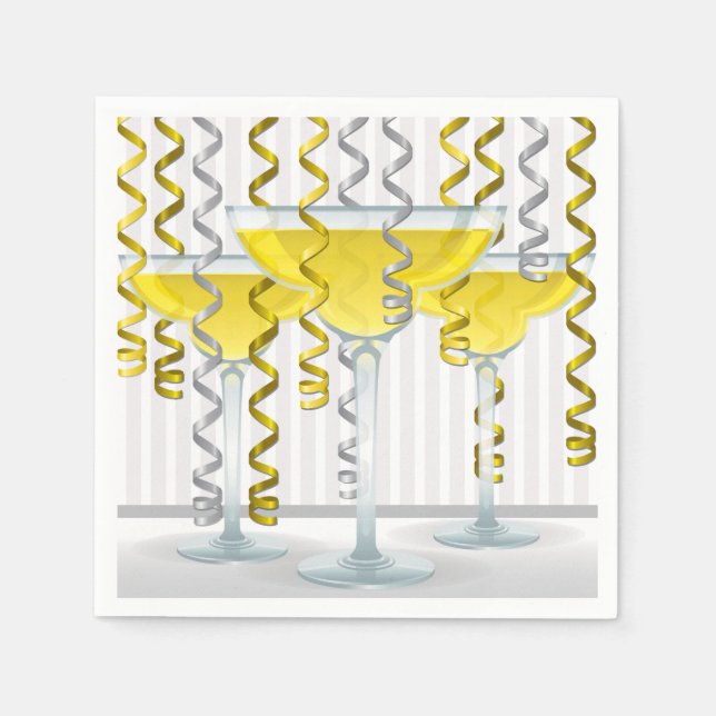 Gelber Cocktail und Band Serviette (Vorderseite)