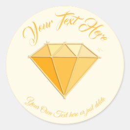 Gelber Diamant Edelsteinschmuck. 50 Goldene Hochze Runder Aufkleber