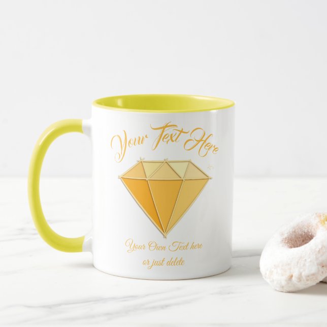 Gelber Diamant Edelsteinschmuck. 50 Goldene Hochze Tasse (Mit Donut)