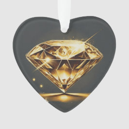 Gelber Diamant und mehrfarbiges Acrylherz Ornament