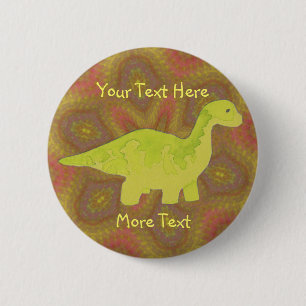 Gelber Dino-Knopf Button