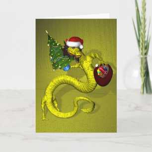 Gelber Drache Feiertagskarte