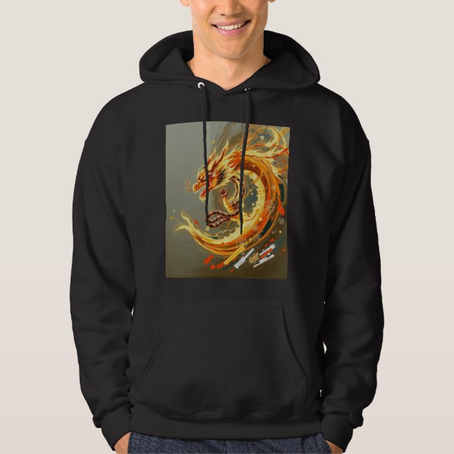 Gelber Drache Hoodie (Vorderseite)