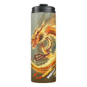 Gelber Drache Thermosbecher
