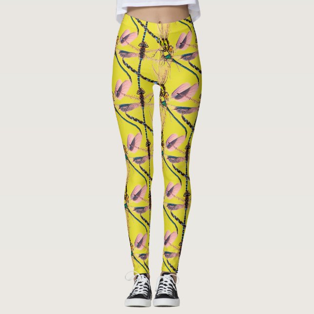 Gelber DragonFly Leggings (Vorderseite)