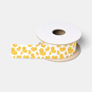 Gelber Duck Toss Print Satinband