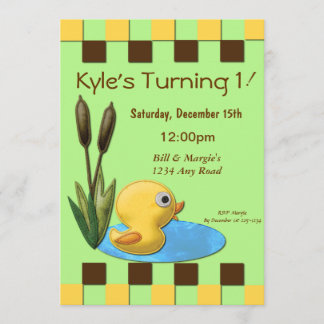 Gelber Duckie 1. Geburtstag Einladung