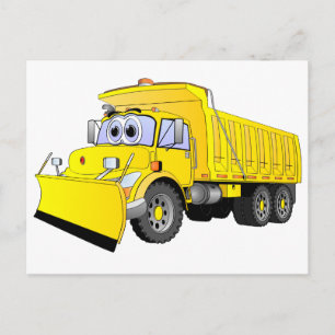 Gelber Dump Truck Cartoon Postkarte