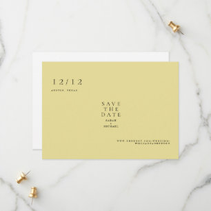 Gelber einfacher Text nur Hochzeit speichern das D Save The Date