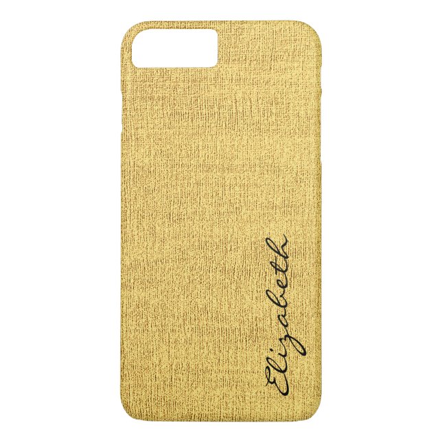 Gelber Eleganter Leinwand-Look Case-Mate iPhone Hülle (Rückseite)