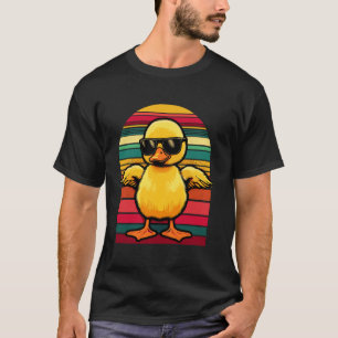 Gelber Ente in Sonnenbrille Retro Lustige Ente T-Shirt