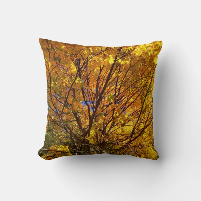 Gelber Fall Foliage Kissen (Vorderseite)